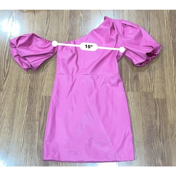 BARDOT faux leather Mariella Mini Dress In Hot Pink SIZE M - Picture 7 of 9